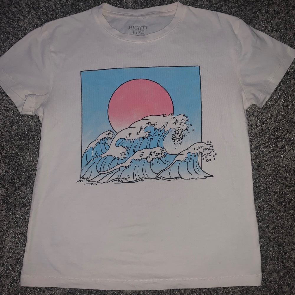 Mighty Fine XS white graphic tee